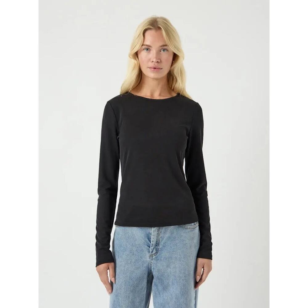 Nice Things Paloma S New With Tags Black Basic Round Neck Viscose Wool T-Shirt